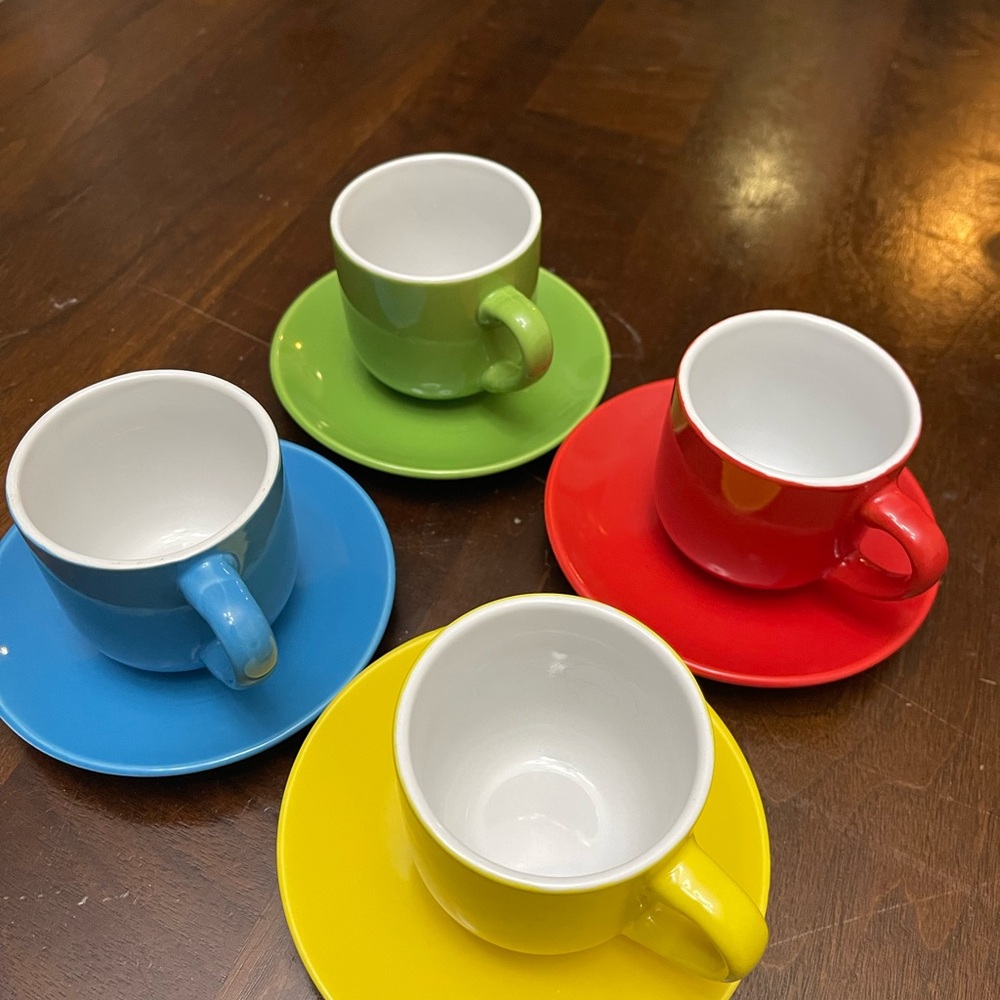 Vibrant Ceramic Espresso Cup and Saucer Set